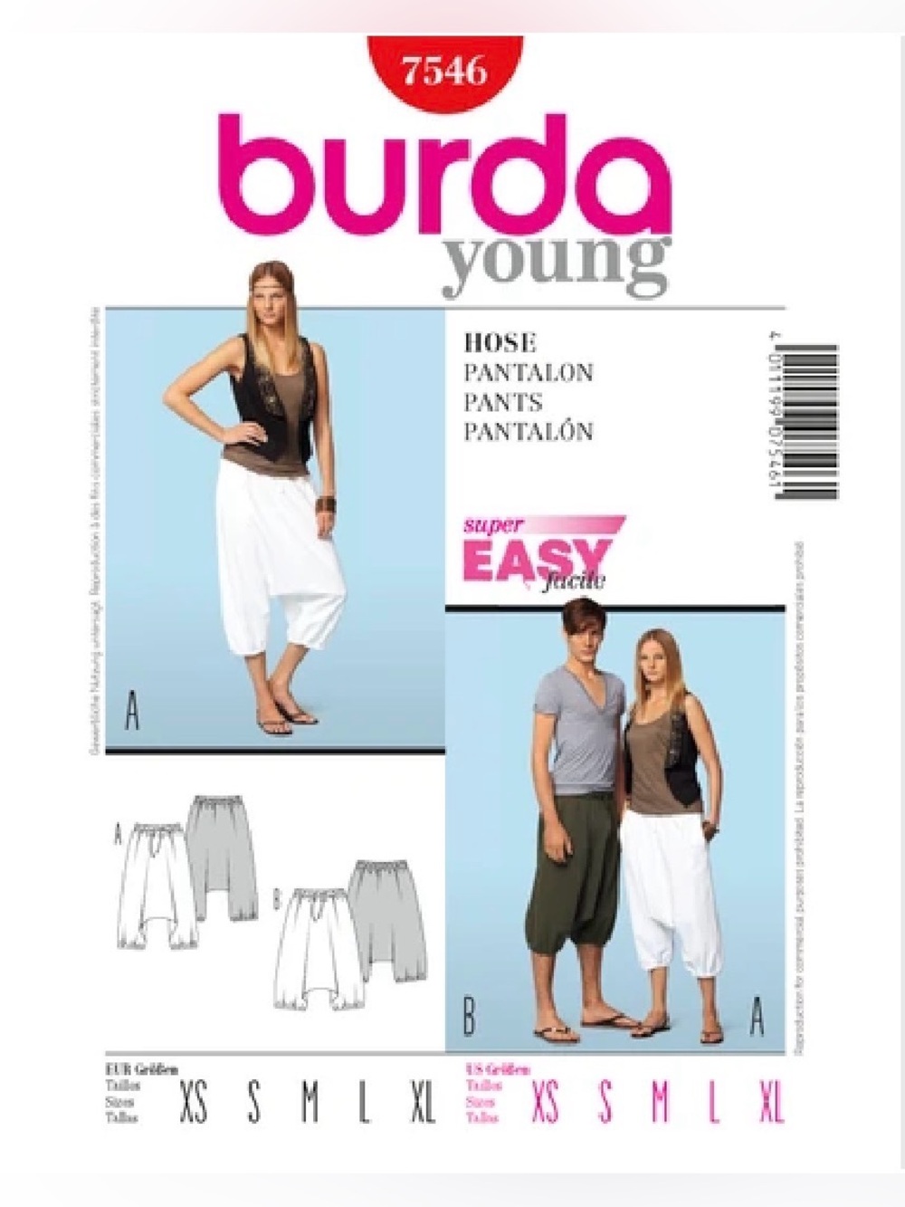 🧵 2 for 22$ 🧵 Burda Harem Pants Sewing Pattern 7546